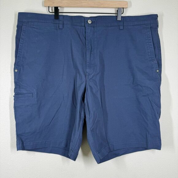 Duluth Men's Flex Ballroom Khaki Navy Blue Shorts Flat Front Size 46 - Picture 1 of 6